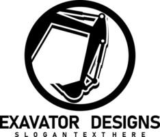 grävmaskin logotyp design vektor konst