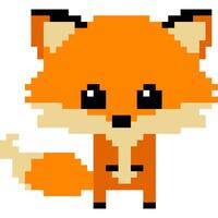 Orange Hund Karikatur Symbol im Pixel Stil vektor