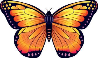 Orange Schmetterling realistisch Vektor Illustration.