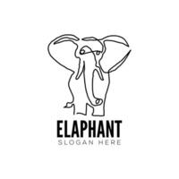 elefant ett linje konst vektor design