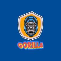 gorilla maskot logotyp design mall vektor