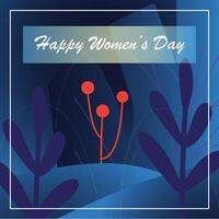 International Damen Tag Gruß Karte. kalligraphisch Hand geschrieben Phrase und Blumen. 8 Marsch, vektor
