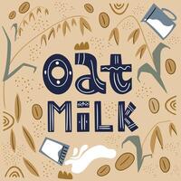 Haferflocken Milch. Milch zum Vegetarier. laktosefrei Milch. Alternative zu Molkerei Produkte. vektor