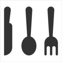 Besteck Symbol. Löffel, Gabeln, Messer. Restaurant Geschäft Konzept, Vektor Illustration