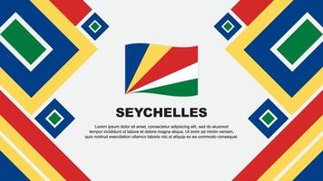 Seychellen Flagge abstrakt Hintergrund Design Vorlage. Seychellen Unabhängigkeit Tag Banner Hintergrund Vektor Illustration. Seychellen Karikatur