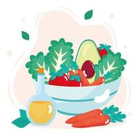 hälsosam grönsaksskål vektor