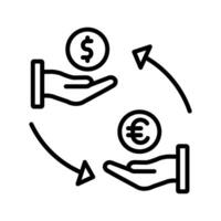 Dollar-Euro-Vektor-Symbol vektor