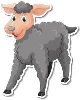 schwarzes Schaf Nutztier Cartoon Aufkleber vektor