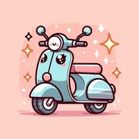 süß Roller Fahrrad Vektor Illustration, ein Karikatur Charakter auf ein Roller.