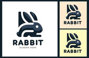 de kanin logotyp utseende tycka om de brev r och de kanin är på de brev r vektor