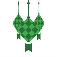 text av selamat hari raya idul Fitri med Ketupat 1444h vektor