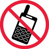 Nej cell telefon förbud tecken symbol vektor