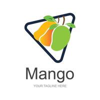 mango logotyp, frukt design enkel minimalistisk stil, frukt juice vektor, ikon symbol illustration vektor