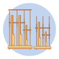 hand dragen angklung musikalisk instrument vektor