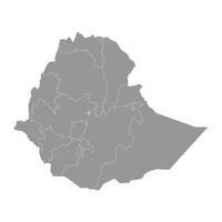 addis ababa Karta, administrativ division av etiopien. vektor illustration.