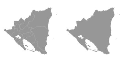 nicaragua Karta med administrativ divisioner. vektor illustration.