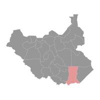 imatong stat Karta, administrativ division av söder sudan. vektor illustration.