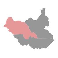 Bahr el Ghazal Region Karte, administrative Aufteilung von Süd Sudan. Vektor Illustration.