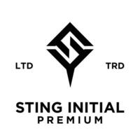 s sting brev logotyp ikon design vektor