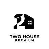 två hus brev logotyp ikon design illustration vektor