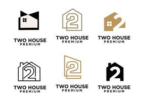 zwei Haus Brief Logo Symbol Design Illustration vektor