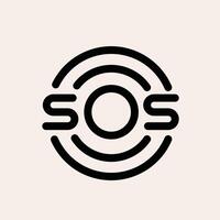 SOS Brief Monogramm Logo Design Illustration vektor