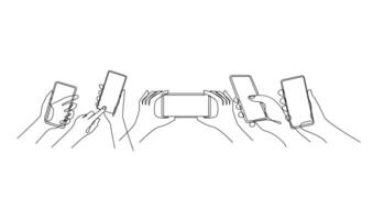 hand innehav telefon fortsätter illustration design vektor