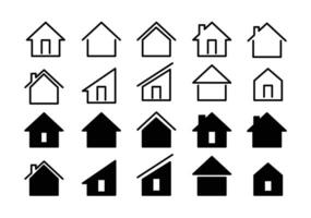 Haus Zuhause Symbol einstellen Logo Linie Design vektor