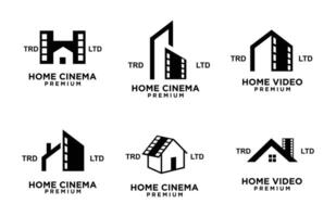 hus Hem studio filma bio video logotyp ikon design illustration vektor