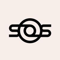 SOS Brief Monogramm Logo Design Illustration vektor