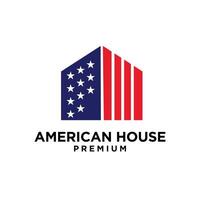 amerikanisch Star Zuhause Haus Logo Symbol Design vektor