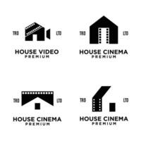 hus Hem studio filma bio video logotyp ikon design illustration vektor