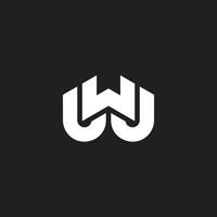 Brief W J verknüpft geometrisch Streifen Logo Vektor