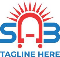 sab Initiale Monogramm scheinen Symbol Logo Design Vektor