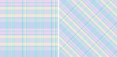 Textur Textil- Tartan von Hintergrund nahtlos Stoff mit ein Muster Vektor Plaid überprüfen. einstellen im Regenbogen Farben. Hose zum Frauen.