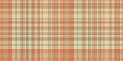 Performance Tartan nahtlos überprüfen, Dame Plaid Muster Textil. Rabatt Hintergrund Stoff Textur Vektor im Orange und Licht Farben.