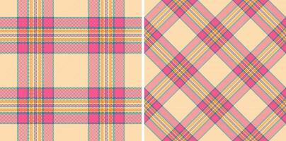 Tartan nahtlos Textur von Textil- Stoff Muster mit ein Vektor prüfen Hintergrund Plaid. einstellen im Kinder Farben. klassisch Kleiderschrank das Wesentliche zum zeitlos Stil.