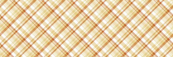 20er Jahre Vektor Hintergrund Textur, feminin Stoff nahtlos Muster. Fensterscheibe prüfen Textil- Plaid Tartan im Licht und Orange Farben.