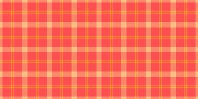 Hippie nahtlos prüfen Textil, Zeremonie Textur Stoff Schottenstoff. Qualität Muster Plaid Hintergrund Vektor im rot und Orange Farben.