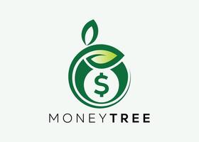 minimalistisch Geld Baum Logo Design Vektor Vorlage. Geld wachsen Investition zum Geschäft Finanzen Logo. Geld Investition Logo