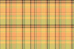 Uniform Stoff prüfen Muster, gemustert Hintergrund Textil- Textur. Zeremonie Tartan Vektor nahtlos Plaid im Orange und Bernstein Farben.