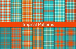 tropisk pläd buntar, textil- design, rutig tyg mönster för skjorta, klänning, kostym, omslag papper skriva ut, inbjudan och gåva kort. vektor