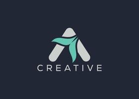 kreativ und minimal Brief ein Fisch Logo Vektor Vorlage. abstrakt modern Fisch Logo