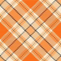 Latein Plaid Hintergrund Textil, Farbe Vektor prüfen nahtlos. Maschinen Textur Stoff Muster Tartan im Orange und Papaya Peitsche Farben.