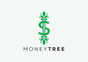 minimalistisch Geld Baum Logo Design Vektor Vorlage. Geld wachsen Investition zum Geschäft Finanzen Logo. Geld Investition Logo