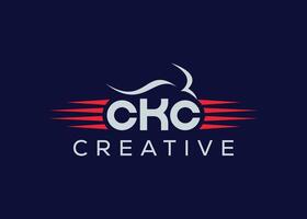 minimalistisk brev c k c motorcykel logotyp design vektor mall. kreativ modern motorcykel c k c logotyp