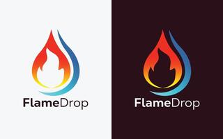 minimalistisch Feuer Flamme fallen Logo Design Vektor Vorlage. modern bunt Feuer Flamme fallen Vektor. Wasser Kamm, ingle Logo