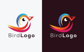 minimalistisk söt fågel vektor logotyp. modern färgrik fågel vektor logotyp. abstrakt färgrik kolibri logotyp