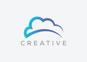kreativ och minimal moln vektor logotyp design mall. moln logotyp