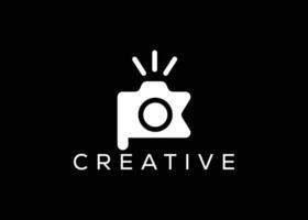 minimalistisch Flagge Kamera Logo Design Vektor Vorlage. kreativ modern Flagge Fotoshooting Logo